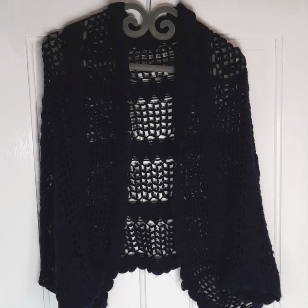 Scarf Shawl Wrap Navy Blue Soft Knit Modern Boho Chic Hot Versatile NWT